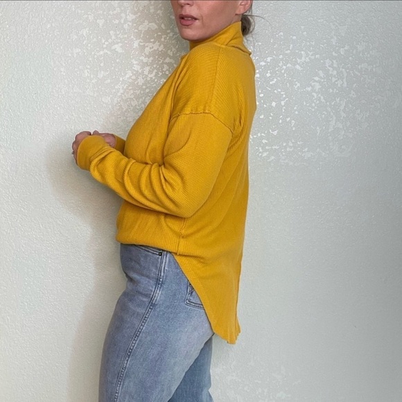 Free People Mustard Long Sleeve Top - Picture 4 of 10